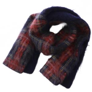 カシミヤファーチェックマフラー ストール マルチカラー 6536-299-0333 /BM