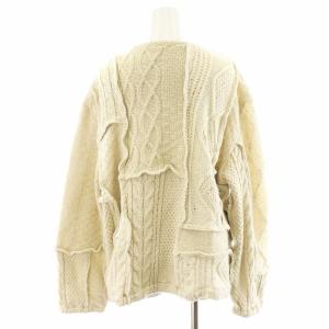 SEEALL PATCHWORK CABLE ニット セーター 長袖 ウール F アイボリー SAU31 RK602