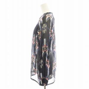 ISABEL MARANT シャツ ブラウス 長袖 シアー シースルー シルク 絹 1 紺 ネイビー /AN44