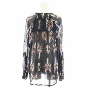 ISABEL MARANT シャツ ブラウス 長袖 シアー シースルー シルク 絹 1 紺 ネイビー /AN44
