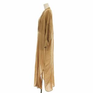 archi RUE ONEPIECE AW18-A2 シルク混 シャツワンピース ロング 長袖 S ベージュ /G