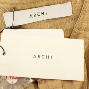 archi RUE ONEPIECE AW18-A2 シルク混 シャツワンピース ロング 長袖 S ベージュ /G