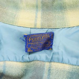 PENDLETON 70s シャツ 長袖 チェック柄 ウール USA製 L 水色 ライトブルー /AN23