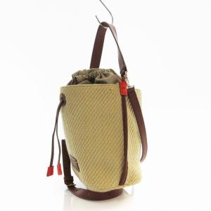 PAUL SMITH 2WY ツイルレザートリム スモールバゲット バッグ ショルダーバッグ ハンドバッグ ベージュ /EE