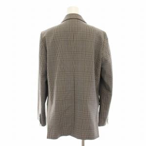 UNITED ARROWS W 6B ブレザー テーラードジャケット ダブル グレンチェック柄 38 茶 ブラウン 紺 ネイビー 1522-144-2888