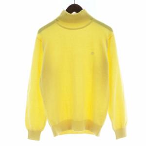 ニット セーター プルオーバー ロゴ 刺繍 タートルネック 長袖 46 黄 イエロー 31780-123