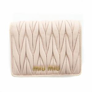 マテラッセ 二つ折り財布 レザー ピンク /NQ OH