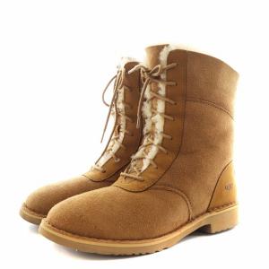 デイニー DANEY ムートンブーツ ショートブーツ レースアップ US7 キャメル 1017507 /AN16