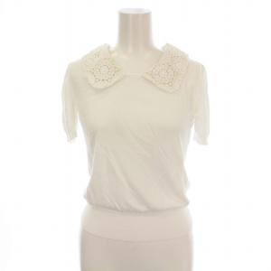 ニット カットソー KS-FE104K 半袖 レース 花柄 36 白 ホワイト /G