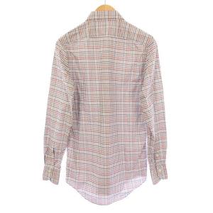Finamore カジュアルシャツ 長袖 ホリゾンタルカラー チェック柄 39 マルチカラー /BB