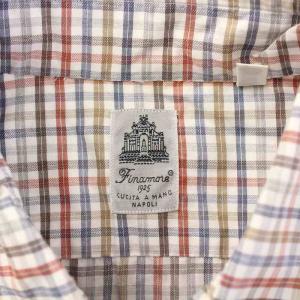 Finamore カジュアルシャツ 長袖 ホリゾンタルカラー チェック柄 39 マルチカラー /BB