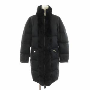 ダウンコート ロング丈 ファー アウター 40 黒 ブラック /AN52