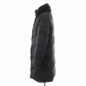 LES COPAINS ダウンコート ロング丈 ファー アウター 40 黒 ブラック /AN52