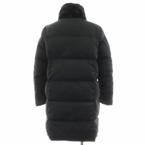 LES COPAINS ダウンコート ロング丈 ファー アウター 40 黒 ブラック /AN52