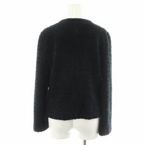 FOXEY クチュールニット ノーカラージャケット ツイード 40 ブラック 33945