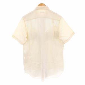 COMME des GARCONS HOMME PLUS AD2003 カジュアルシャツ 半袖 切替 ストライプ柄 コットン ベージュ 緑 グリーン PM-B015