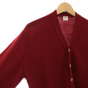 JOHN SMEDLEY ニットカーディガン Vネック 長袖 バードマークタグ 復刻 M 赤 レッド /YT