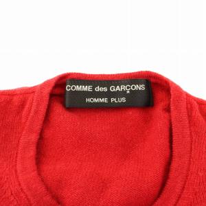 COMME des GARCONS HOMME PLUS ニットカーディガン 長袖 クルーネック ウール 赤 レッド PN-040210 /KU