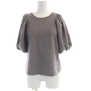 カットソー パフスリーブ クルーネック 五分袖 38 グレー 102228-15-070-94-380