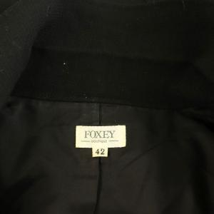 FOXEY ダブルジャケット ウール 42 ブラック 10416