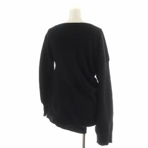 Y's ヨウジヤマモト ニット セーター 長袖 アシンメトリー ウール 2 黒 ブラック YB-K16-172