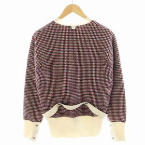 Brooks Brothers カーディガン チェック柄 ウール BB1 白 ホワイト 赤 レッド 黒 ブラック /AN44