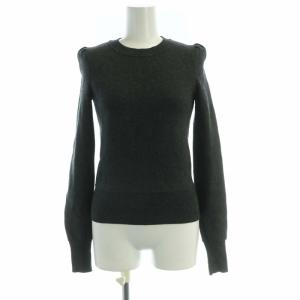 コットン ウール パフスリーブニット セーター プルオーバー 長袖 34 グレー 78-02-86-02017