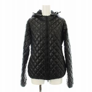 Aida ダウンジャケット キルティング フード ジップアップ ナイロン 40 黒 ブラック D 038