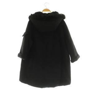 MUSE de Deuxieme Classe 中綿コート 七分袖 フェイクファー フード ブラック /MY OS