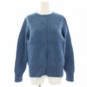 ニットカーディガン ウール スモールポニー 長袖 5F 青 ブルー SSRASA3020 /HN