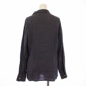 MARGARET HOWELL シャツ ブラウス 長袖 ドット柄 リネン 2 紺 /BM