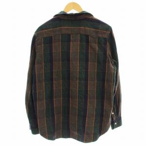 Frank&Eileen フランクアンドアイリーン Eileen ネルシャツ チェック オープンカラーシャツ 長袖 シャツ M ネイビー 茶 /G