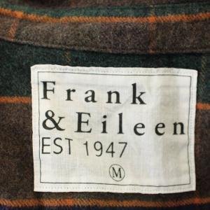 Frank&Eileen フランクアンドアイリーン Eileen ネルシャツ チェック オープンカラーシャツ 長袖 シャツ M ネイビー 茶 /G
