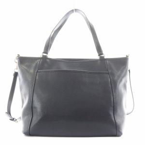 COACH クロスグレイン トートバッグ ハンドバッグ ショルダーバッグ 2way レザー 紺 ネイビー F34497