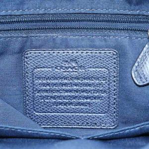COACH クロスグレイン トートバッグ ハンドバッグ ショルダーバッグ 2way レザー 紺 ネイビー F34497