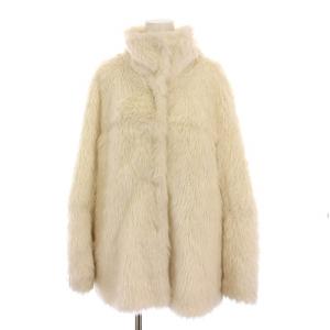 23AW ECOPEL ハイネックファー ミドルジャケット アウター F ホワイト FWFJ235009