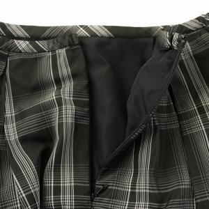 FRAY I.D 23AW タックギャザーボリュームスカート フレア ロング マキシ チェック 1 黒 ブラック グレー