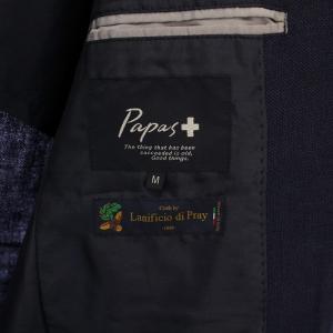Papas プラス lanificio di pray テーラードジャケット 背抜き シングル 3B リネン ウール