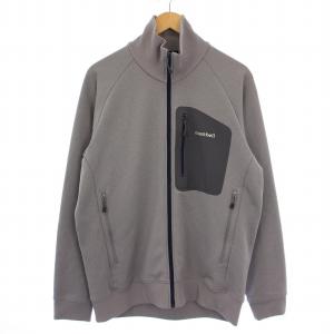 マウンテンジャージジャケット ジップアップ ハイネック ロゴ刺繍 XL グレー 1114390 /BM