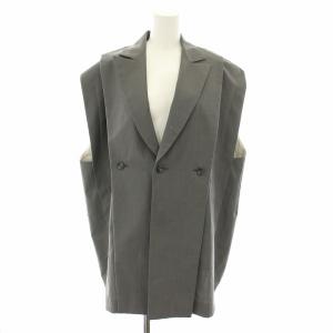スリットベスト ジレ 前開き 2 グレー U762-V01-140 /YT