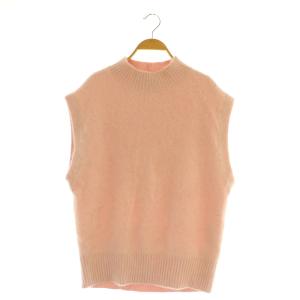 フォックスカシミヤ ニットベスト ハイネック 起毛 ピンク /MY OS