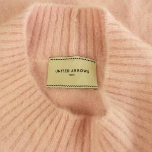 UNITED ARROWS フォックスカシミヤ ニットベスト ハイネック 起毛 ピンク /MY OS