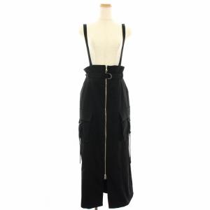 23AW サスペンダージップスカート ジャンパースカート ロング マキシ 2 黒 ブラック 123544041