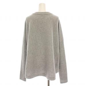UNTITLED 24AW ウールシルクカシミヤミックス ボートネックプルオーバーニット セーター 長袖 2 グレー 153-19651