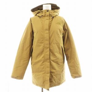 マカルダウンコート Makalu Down Coat ミドル丈 フード アウター L 茶 ブラウン NDW91837