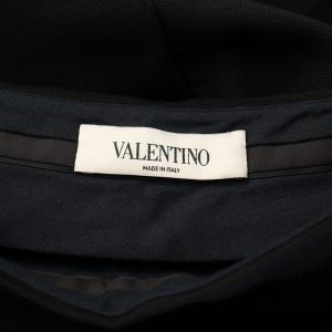 VALENTINO ワイドパンツ クロップド丈 ウール シルク 無地 38 黒 ブラック /BB