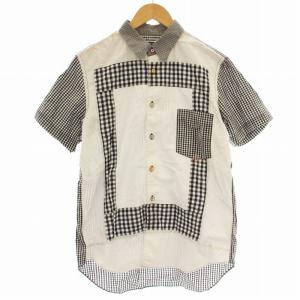 AD2010 ギンガムチェック 半袖 シャツ M 黒 白 /G