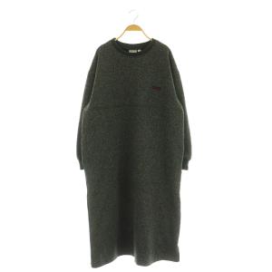スウェット ニットワンピース ロング 長袖 裏起毛 F チャコールグレー /MY OS