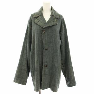 テーラードジャケット シングル アウター ミドル 絹 シルク混 M 青 ブルー JO151FC451 /YT