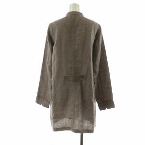 Pal'las Palace シャツチュニック 長袖 ロング 麻 リネン100％ 3 ブラウン /NQ